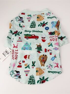 Holiday Lane Pajamas Dog Small Pet PJS Winter Holiday Blue Christmas Cotton NWT